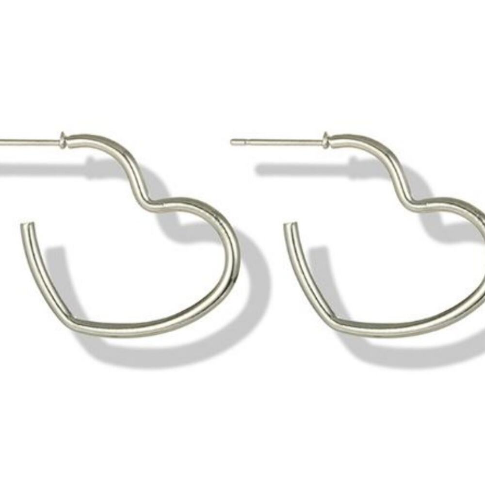 Silver Heart Post Earrings